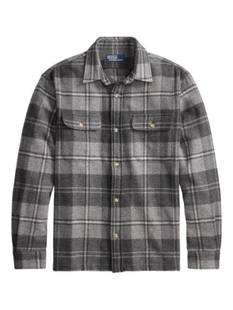 plaid buttoned wool work shirt