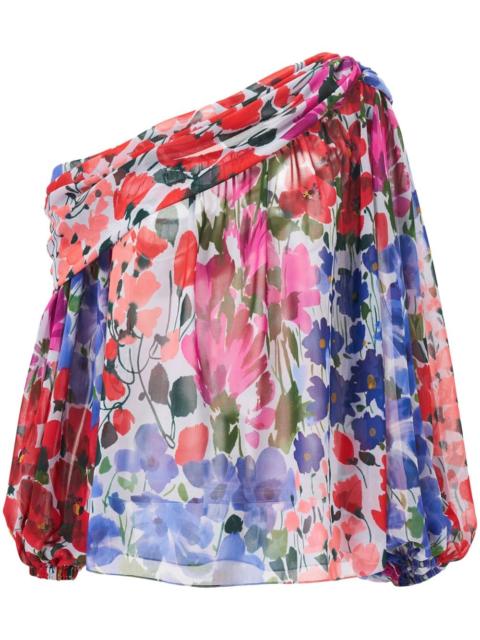 Jardin-print one-shoulder top