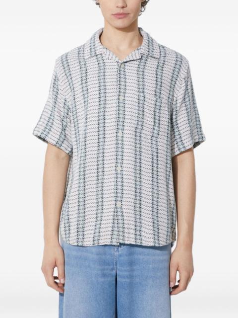 herringbone-patter shirt
