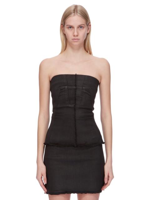 Black Porterville Bustier Denim Top