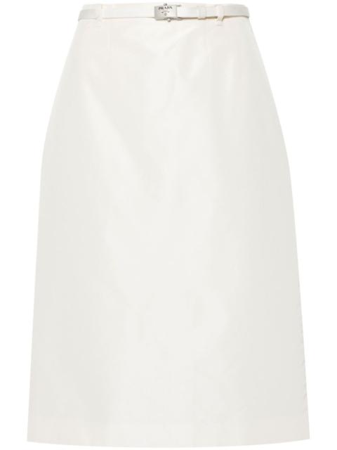 logo-buckle straight faille skirt
