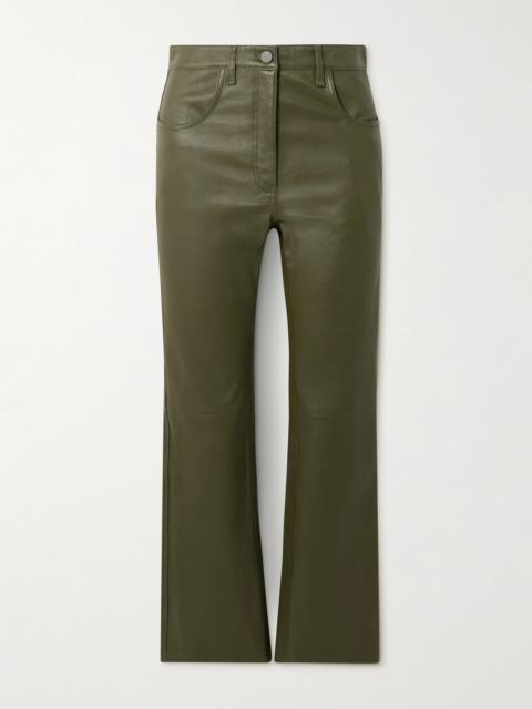Duke Cropped Leather Flared Pants