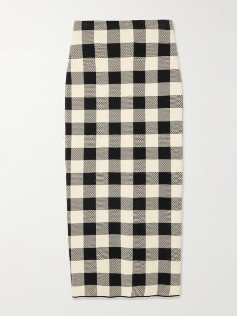 Pippa checked jacquard-knit maxi skirt Multi