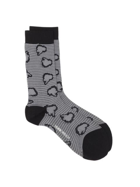 HAND JELLY TRANSPARENT SOCKS FEMME - BLACK WHITE JELLY