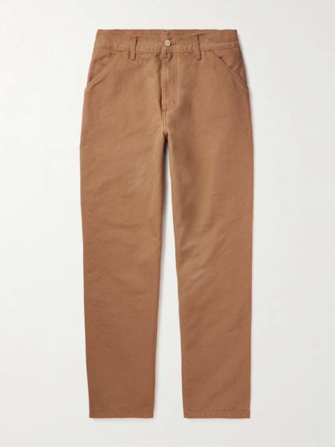 Single Knee Straight-Leg Organic Cotton-Canvas Trousers