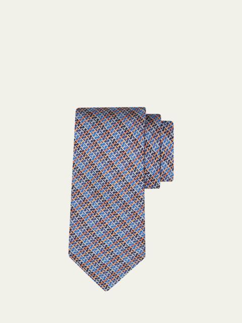 Men's Stripe Gancini Link Tie