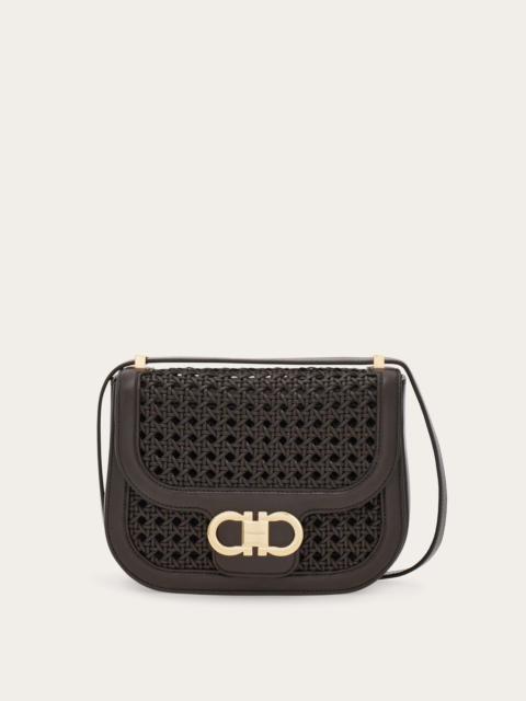 Double Gancini North-South crossbody bag (XS)