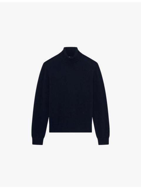 Turtleneck Brand-Embroidered Cashmere-Blend Jumper