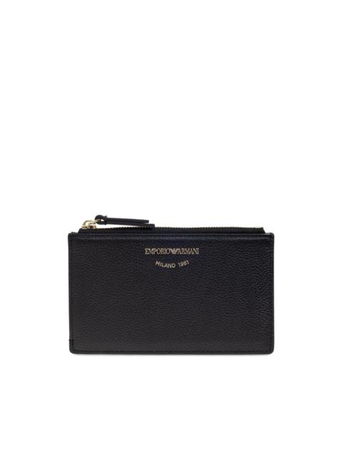 logo-stamp leather wallet