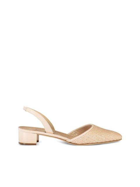 30mm Raffro Samba Tondo woven slingback pumps
