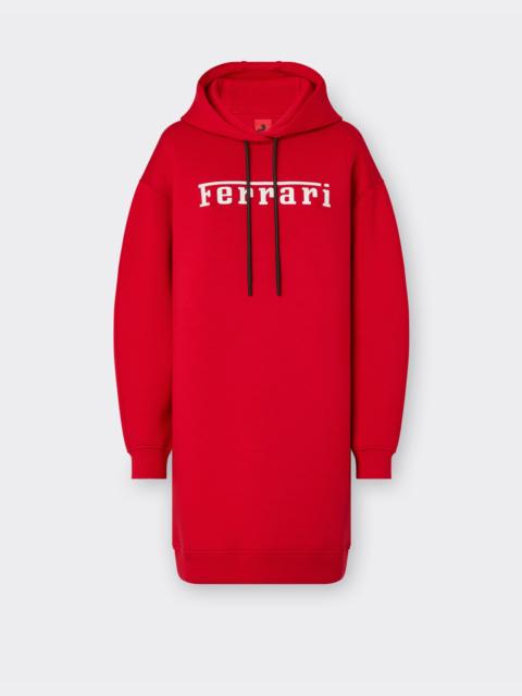 Cotton sweatshirt dress with Ferrari logo