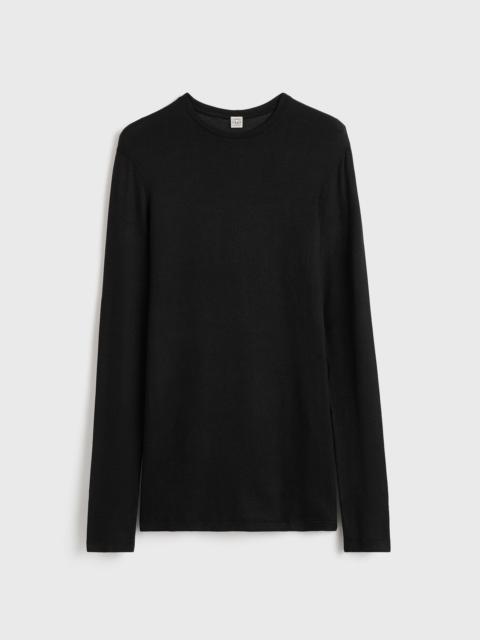 Long-sleeve jersey top black
