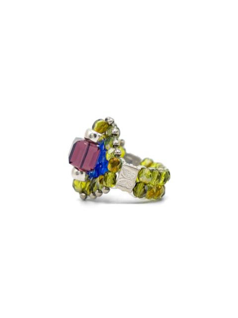 NEEDLES x Tie A Knot Square Crystal Beads Ring - Purple x Olive