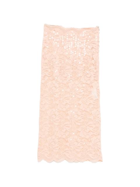 Rabanne Sequin Lace Midi Skirt
