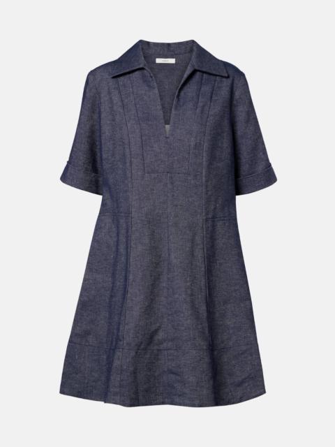 Cotton and linen chambray minidress