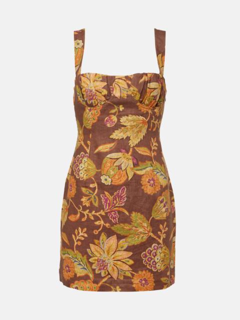 Floral linen minidress