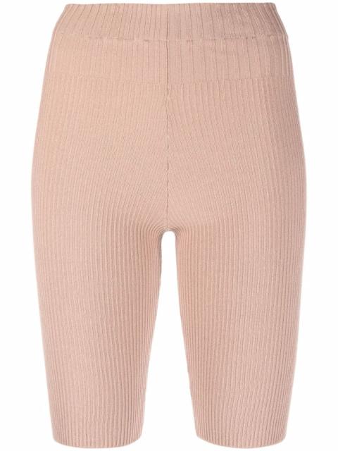 ribbed-knit cycling shorts