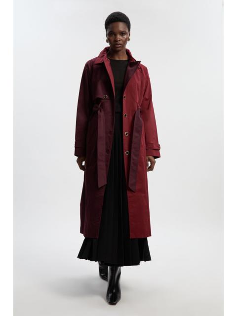Petite Colour Block Belted Tailored Trench Coat