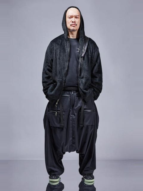 P58A-M Nylon Stretch Ultrawide Cargo Trouser Black