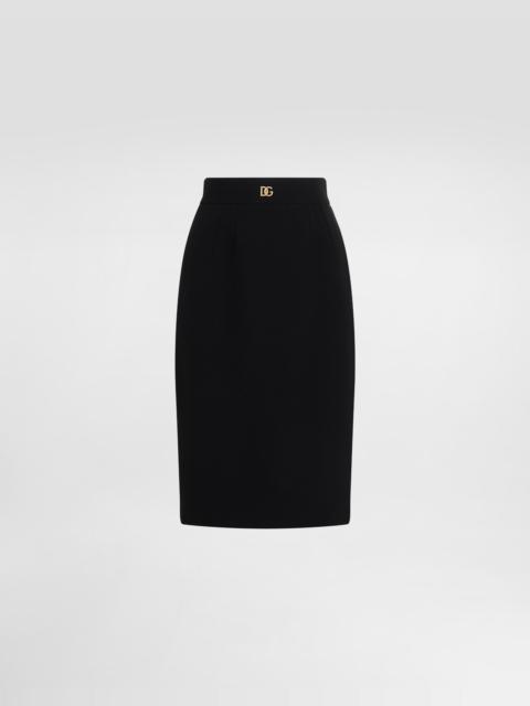 Wool midi pencil skirt with DG logo