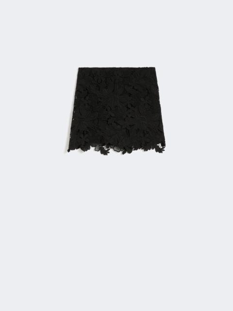 Floral macramé skirt - BLACK