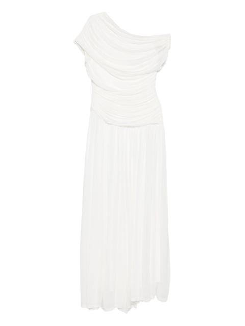 draped one-shoulder dress