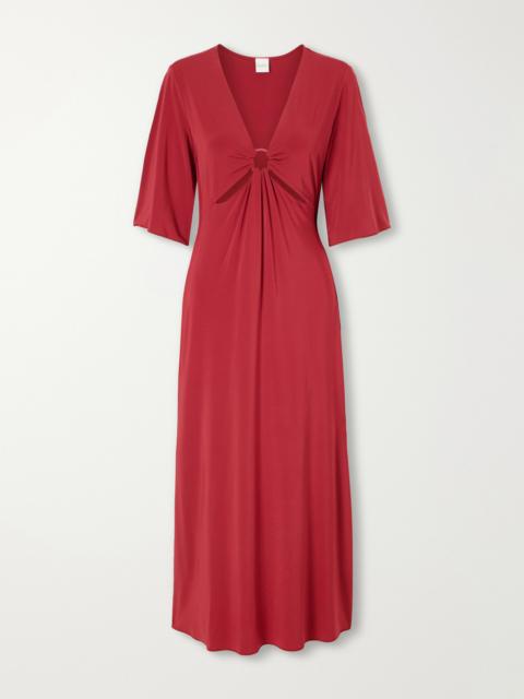 Ruched Cut-out Stretch-jersey Maxi Dress