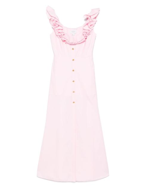 ruffled-detail midi dress