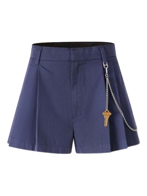 pleated chain-detail skorts