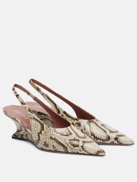 Nina 50 leather slingback pumps