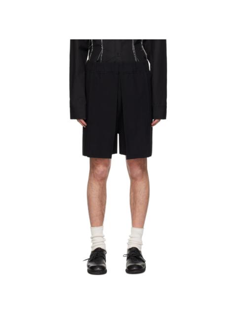 Black Pleated Shorts