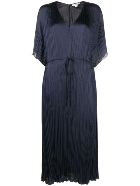 plissé tie-waist dress