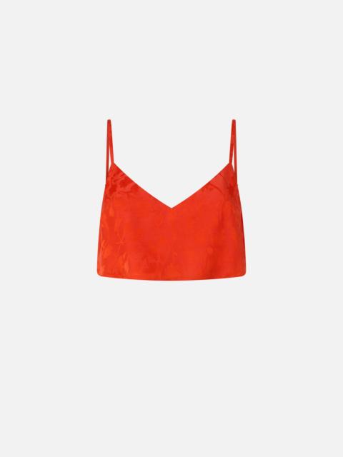 JACQUARD CROP TOP WITH SPAGHETTI STRAPS