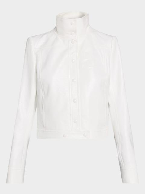 Textured Vinyl Crop Jacket