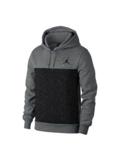 Air Jordan Logo Splicing Hoodie 'Dark Grey Black' 884043-091