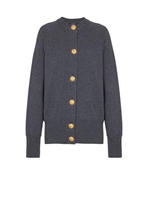 Buttoned eco-cashmere cardigan