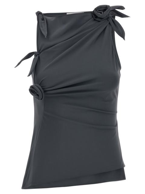 Asymmetric Flower Tops Gray