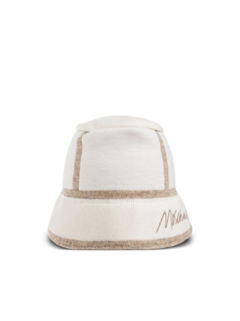 panelled logo bucket hat
