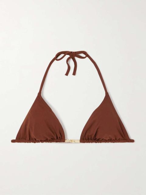 Bijoux Trésor Ephemere embellished triangle bikini top Brown