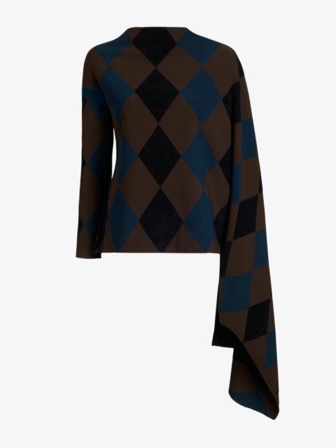 Vanne Top in Argyle Velvet Knit