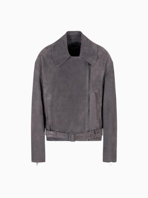 ICON NUBUCK CALF LEATHER BIKER JACKET