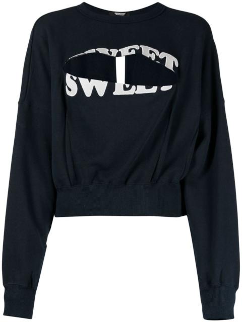 slogan-print cut-out detailing sweatshirt