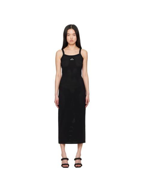 Black Cami Athletic Mesh Midi Dress