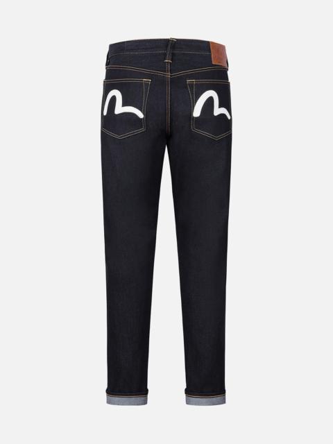 Ecru Seagull Print Carrot Fit Jeans #2017