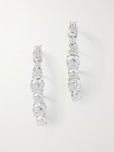 Rhodium-plated cubic zirconia earrings Silver