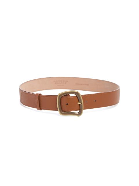 Medium Simone Belt in Cognac Textured Leather