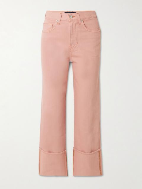 Dylan cropped high-rise straight-leg jeans Pastel pink