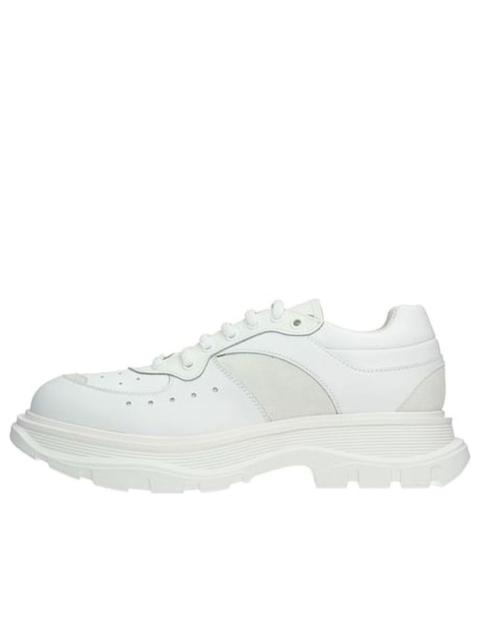 Alexander McQueen Tread Suede-panelled Leather Trainers 'White' 627222WHRH59071