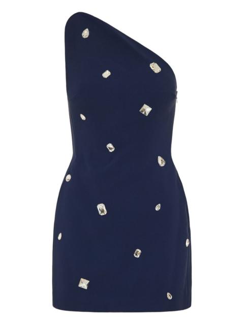 one-shoulder crystal-embellished dress