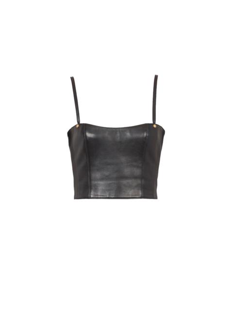 Spaghetti strap leather top
